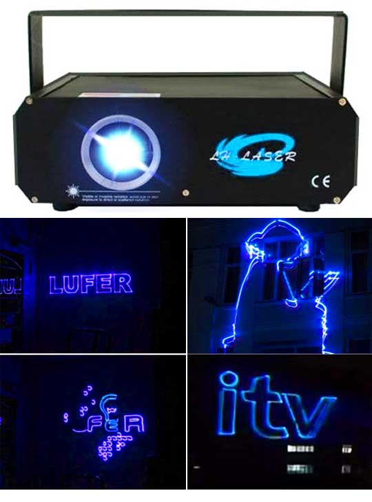 Лазерный проектор для рекламы синий